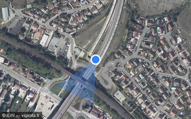 Vue satellite de l'emplacement du radar de vitesse moyenne à Talant
