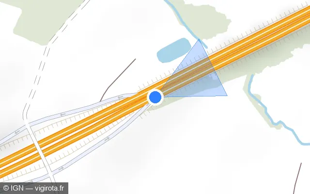 Vue plan de l'emplacement du radar de vitesse moyenne à Sassangy