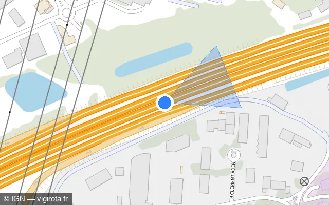 Vue plan de l'emplacement du radar de vitesse moyenne à Saint-Jean-de-Védas