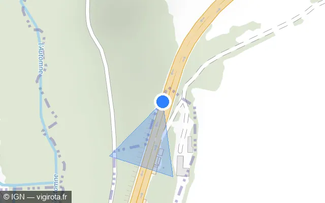 Vue plan de l'emplacement du radar fixe à Largny-sur-Automne