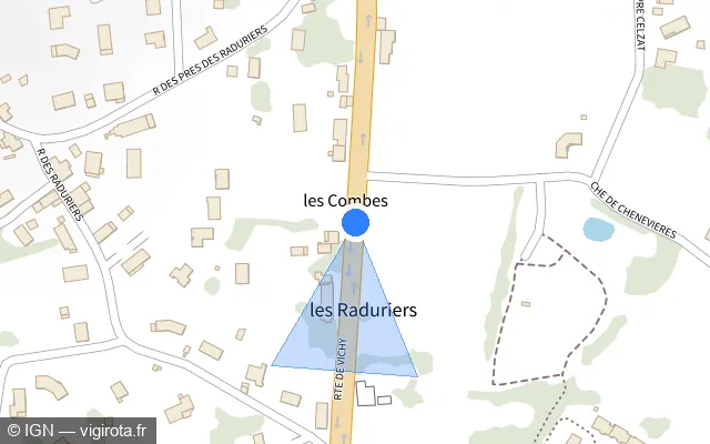 Vue plan de l'emplacement du radar fixe à Creuzier-le-Neuf