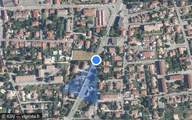 Vue satellite de l'emplacement du radar fixe à Tain-l'Hermitage