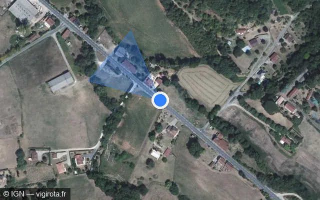 Vue satellite de l'emplacement du radar fixe à Firmi