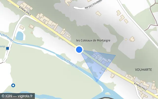 Vue plan de l'emplacement du radar fixe à Vouharte