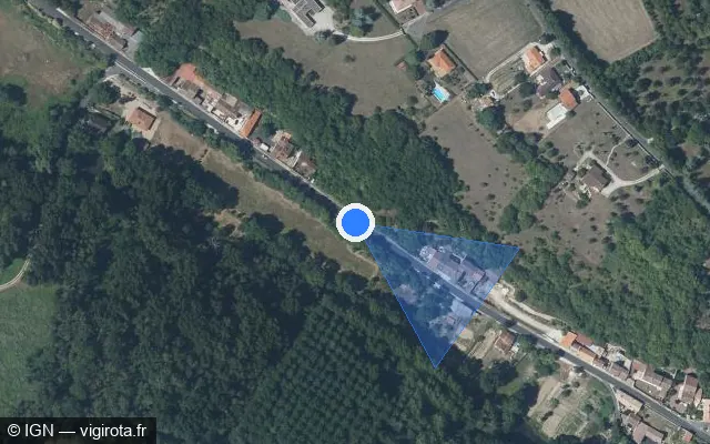 Vue satellite de l'emplacement du radar fixe à Vouharte