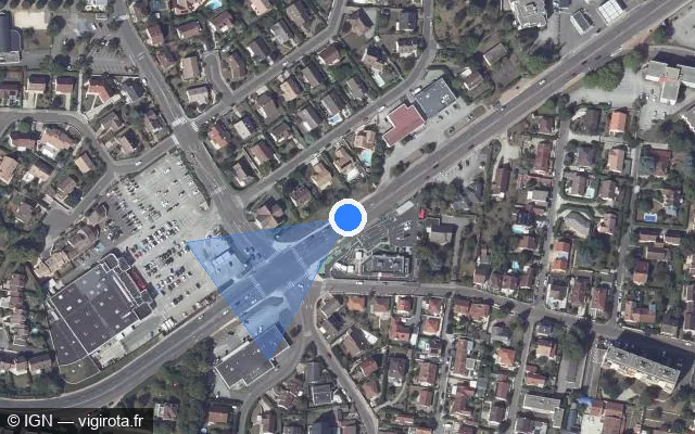 Vue satellite de l'emplacement du radar fixe à Dijon
