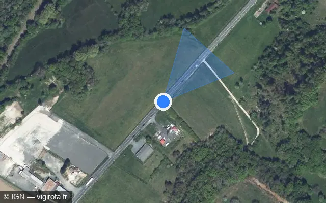Vue satellite de l'emplacement du radar fixe à Chancelade