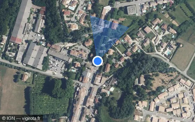 Vue satellite de l'emplacement du radar fixe à Saulce-sur-Rhône