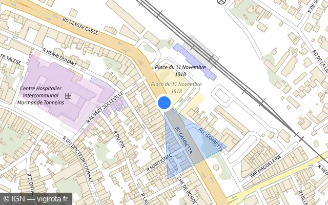 Vue plan de l'emplacement du radar fixe à Marmande