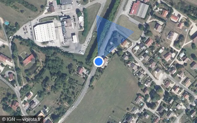 Vue satellite de l'emplacement du radar fixe à Beaufort-Orbagna