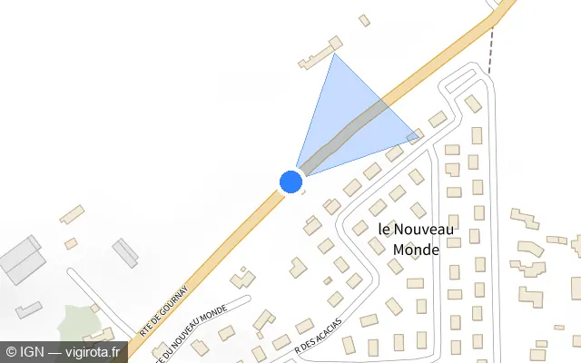Vue plan de l'emplacement du radar fixe à Saint-Jacques-sur-Darnétal