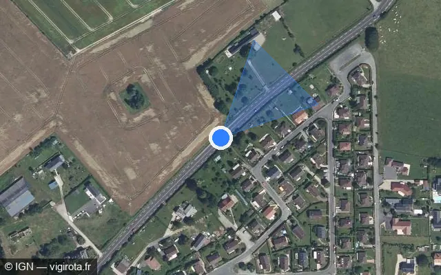 Vue satellite de l'emplacement du radar fixe à Saint-Jacques-sur-Darnétal