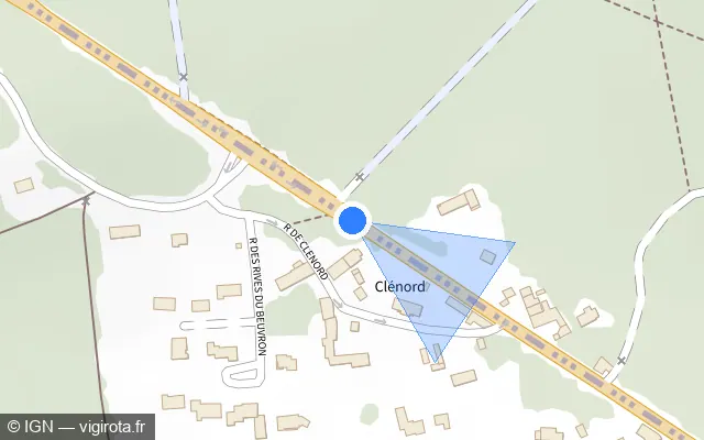 Vue plan de l'emplacement du radar fixe à Cellettes