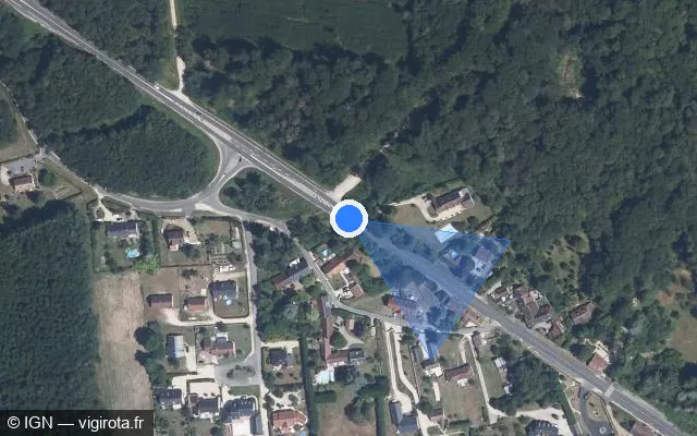 Vue satellite de l'emplacement du radar fixe à Cellettes