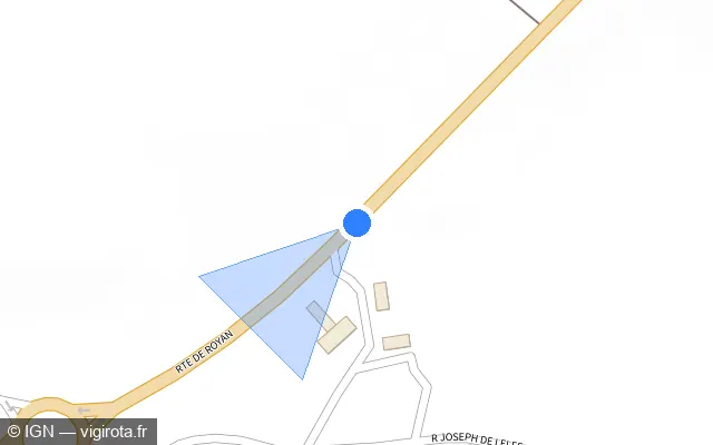 Vue plan de l'emplacement du radar fixe à Médis