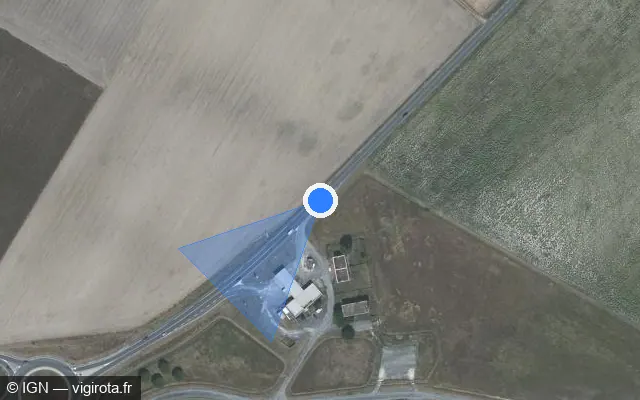 Vue satellite de l'emplacement du radar fixe à Médis