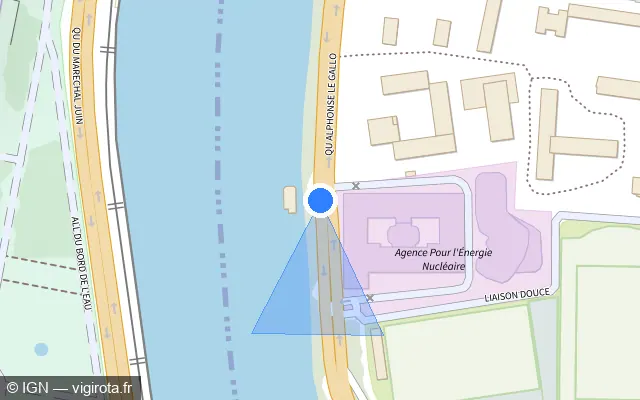Vue plan de l'emplacement du radar fixe à Boulogne-Billancourt