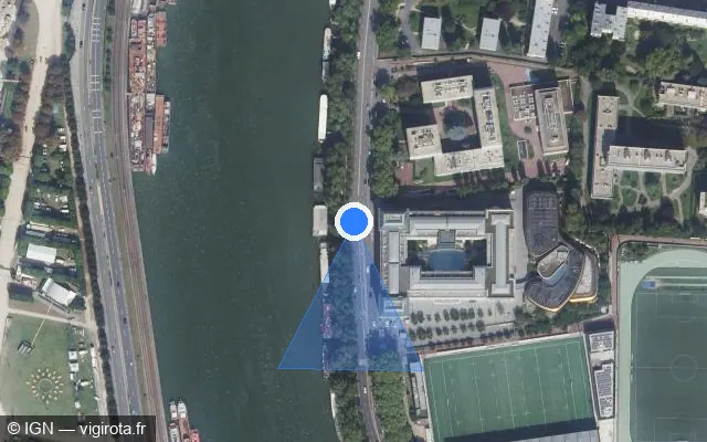 Vue satellite de l'emplacement du radar fixe à Boulogne-Billancourt
