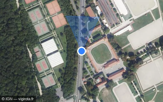 Vue satellite de l'emplacement du radar fixe à Marnes-la-Coquette