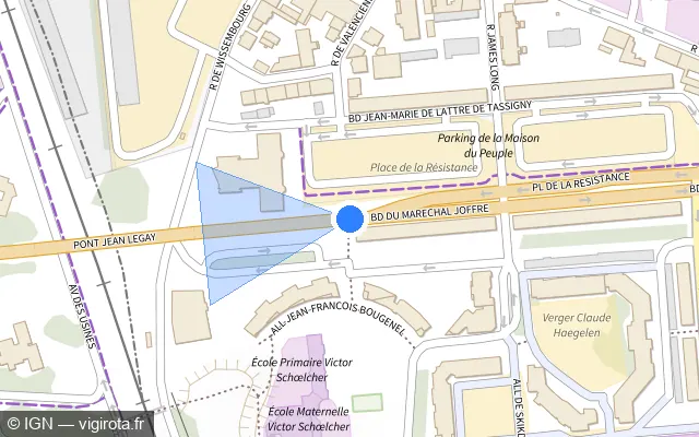 Vue plan de l'emplacement du radar fixe à Belfort