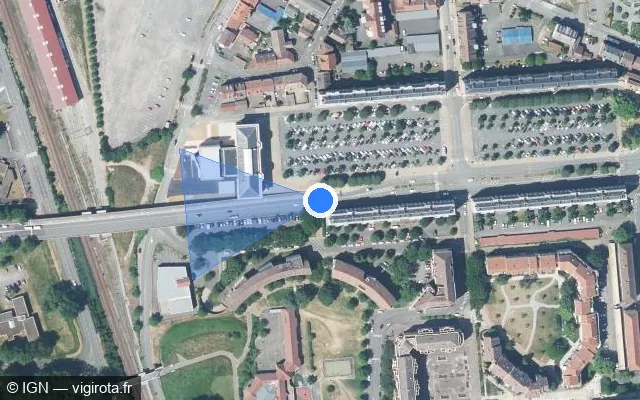 Vue satellite de l'emplacement du radar fixe à Belfort