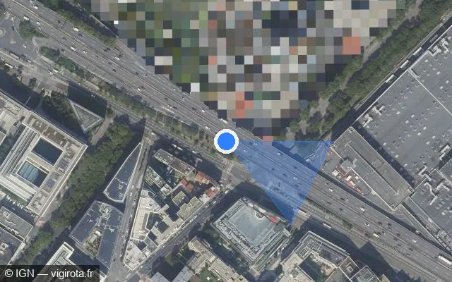 Vue satellite de l'emplacement du radar fixe à Vanves