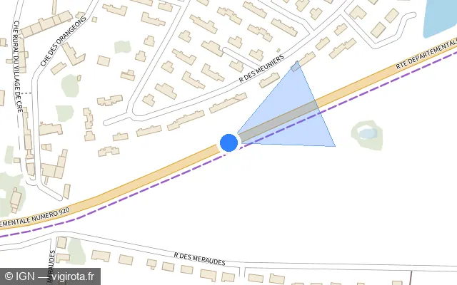 Vue plan de l'emplacement du radar fixe à Châteauroux