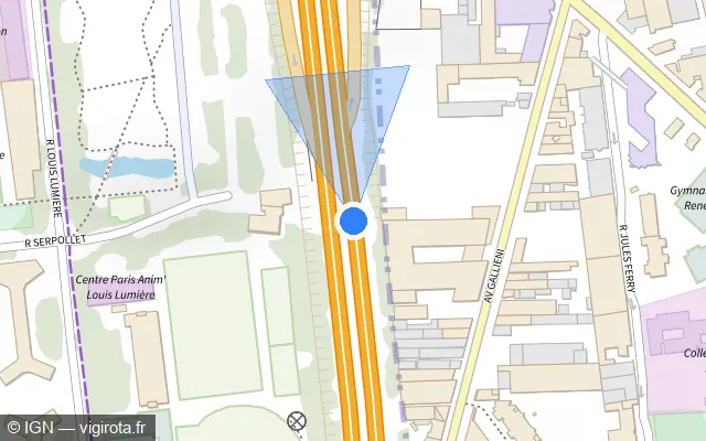 Vue plan de l'emplacement du radar fixe à Bagnolet