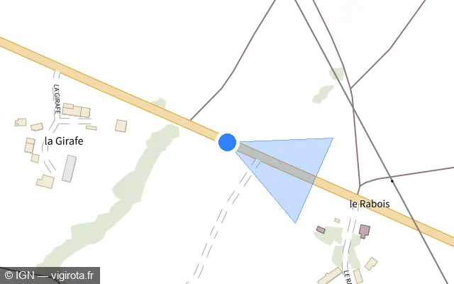 Vue plan de l'emplacement du radar fixe à Arpheuilles