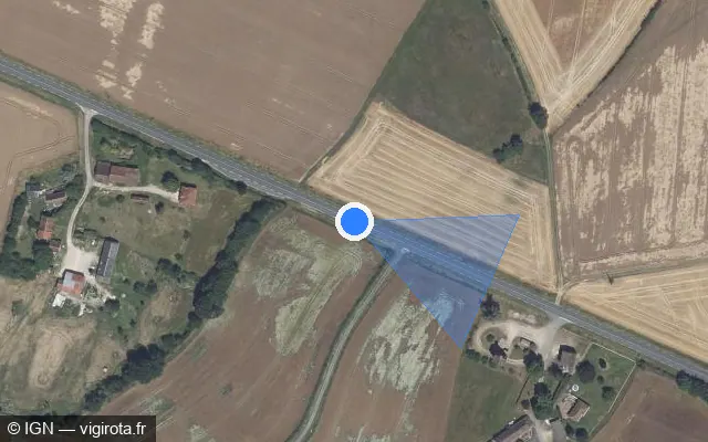 Vue satellite de l'emplacement du radar fixe à Arpheuilles
