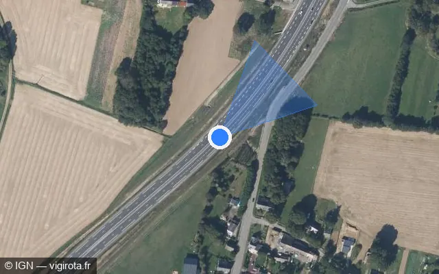 Vue satellite de l'emplacement du radar fixe à Saint-Just