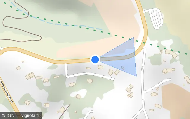 Vue plan de l'emplacement du radar fixe à Le Beausset