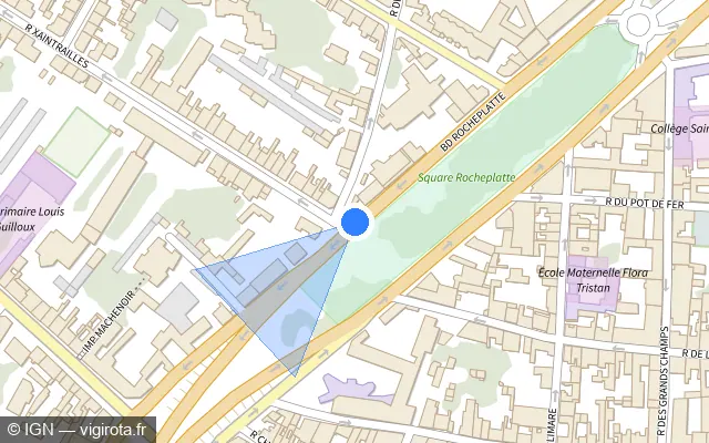 Vue plan de l'emplacement du radar fixe à Saint-Jean-de-la-Ruelle