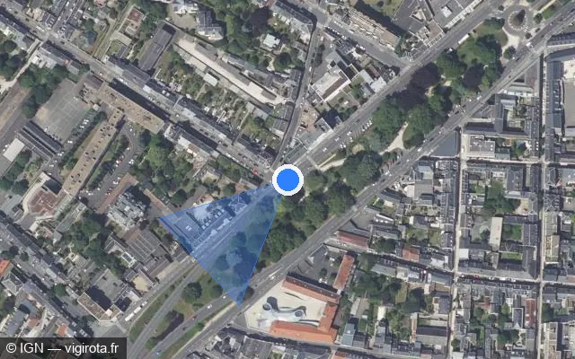 Vue satellite de l'emplacement du radar fixe à Saint-Jean-de-la-Ruelle