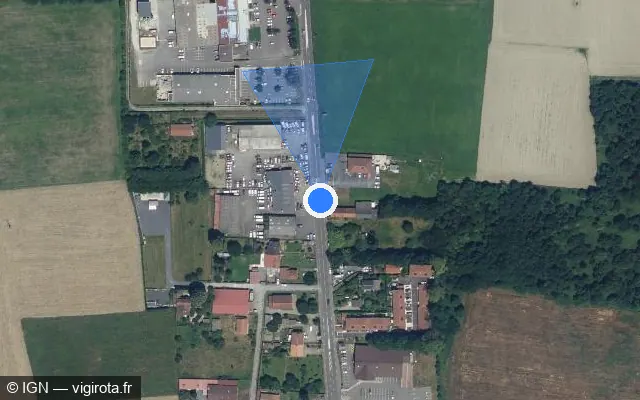 Vue satellite de l'emplacement du radar fixe à Tarbes
