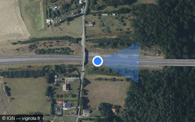 Vue satellite de l'emplacement du radar fixe à Aclou