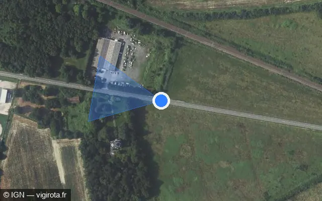 Vue satellite de l'emplacement du radar fixe à La Ville-Dieu-du-Temple