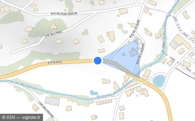 Vue plan de l'emplacement du radar fixe à Ramonchamp