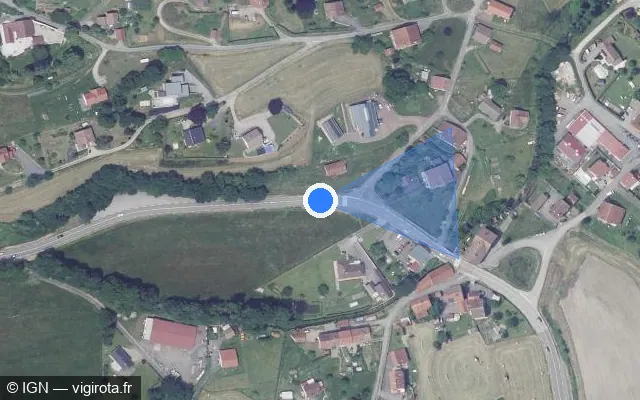 Vue satellite de l'emplacement du radar fixe à Ramonchamp