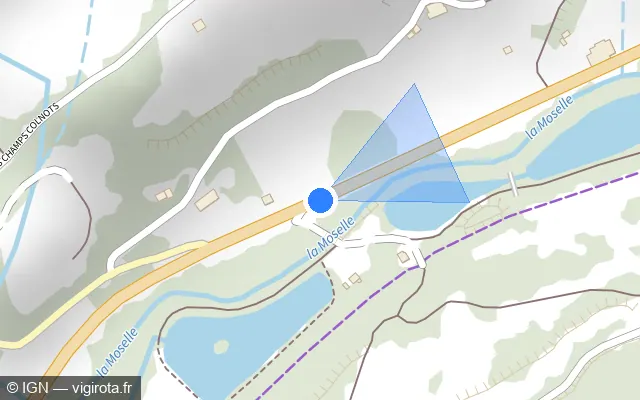 Vue plan de l'emplacement du radar fixe à Fresse-sur-Moselle