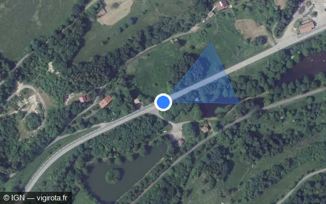 Vue satellite de l'emplacement du radar fixe à Fresse-sur-Moselle