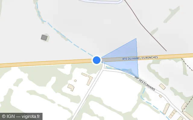 Vue plan de l'emplacement du radar fixe à Maupertus-sur-Mer