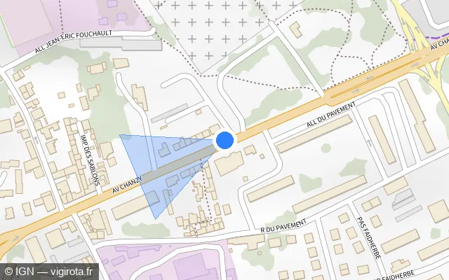 Vue plan de l'emplacement du radar fixe à Laval