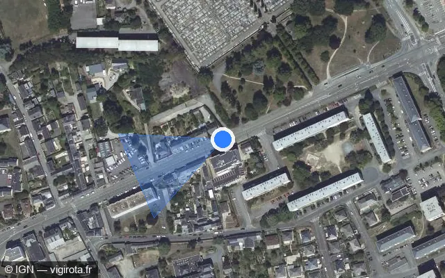 Vue satellite de l'emplacement du radar fixe à Laval