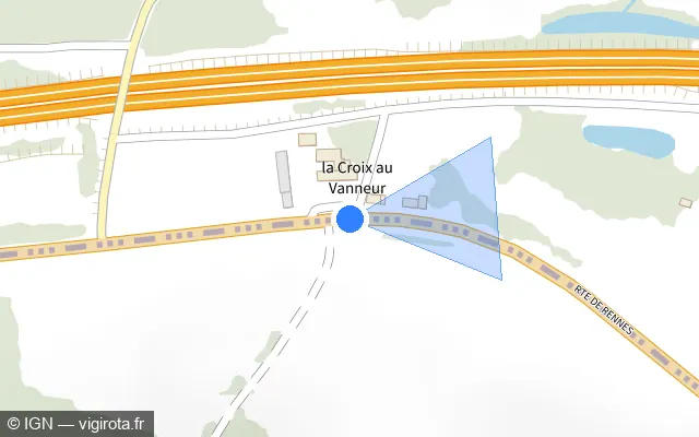 Vue plan de l'emplacement du radar fixe à La Brûlatte