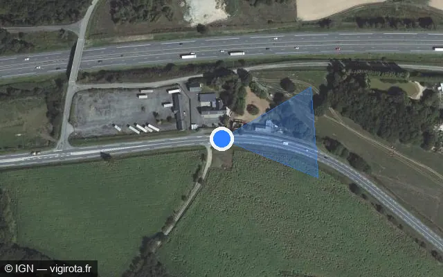 Vue satellite de l'emplacement du radar fixe à La Brûlatte