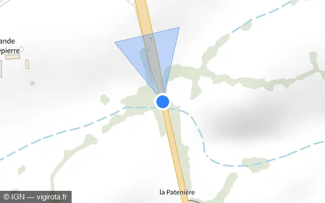Vue plan de l'emplacement du radar fixe à Origné
