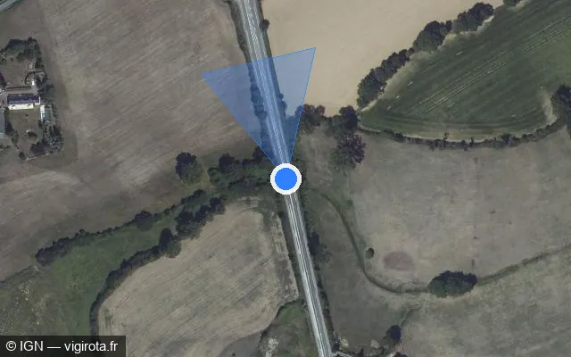 Vue satellite de l'emplacement du radar fixe à Origné
