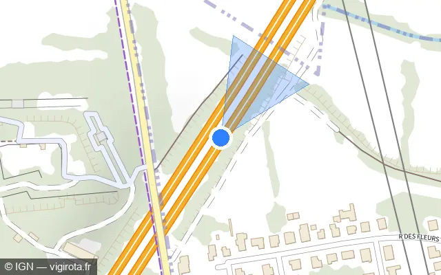 Vue plan de l'emplacement du radar fixe à Mundolsheim