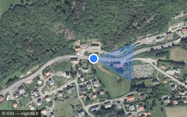 Vue satellite de l'emplacement du radar fixe à Le Bonhomme